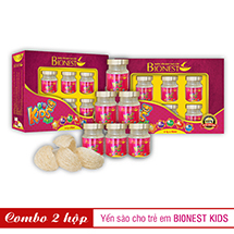 Bộ 2 hộp Yến sào Bionest Kids cao cấp - Quà tặng cho bé biếng ăn 6 lọ