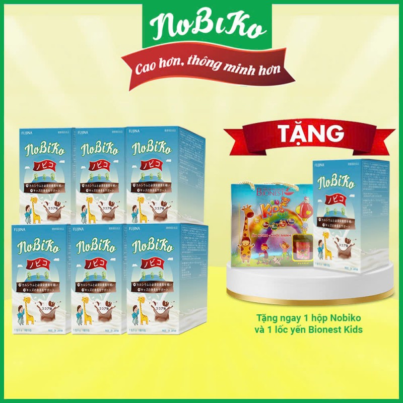 Bộ 6 Sữa Tăng Chiều Cao Nobiko Nhập Khẩu Nhật Bản, Cho Trẻ 2 Đến 16 Tuổi