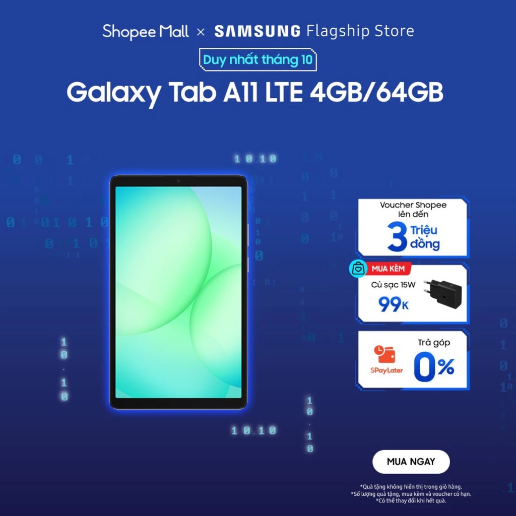 Máy tính bảng Samsung Galaxy Tab A11 (LTE, 8.7") 4GB/64GB