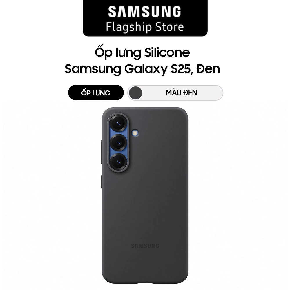 Ốp lưng Silicone Samsung Galaxy S25, Đen