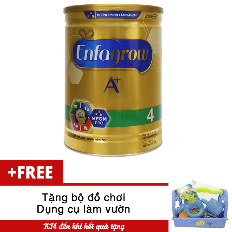 Sữa bột Enfagrow A+ 4 DHA+ và MFGM 1.8kg tặng đồ chơi làm vườn cho bé