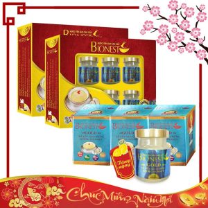 Bộ 2 Hộp quà tặng Yến sào Bionest Gold Isomalt cao cấp – tặng 3 lọ yến Isomalt