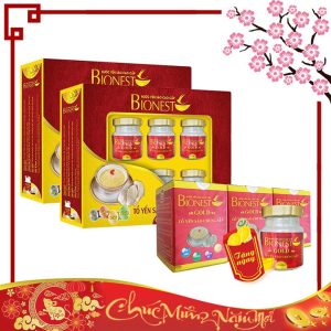 Bộ 2 Hộp quà tặng Yến sào Bionest Gold cao cấp – tặng 3 lọ yến Gold
