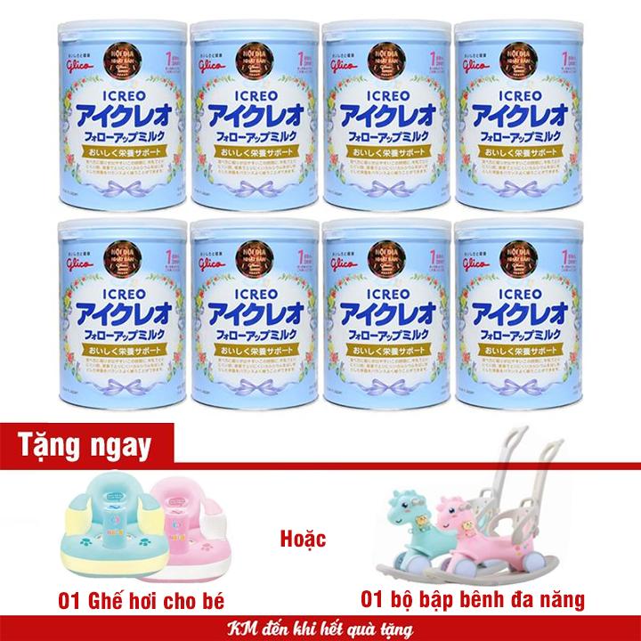 Bộ 8 Sữa Glico Icreo số 1 820g có quà tặng