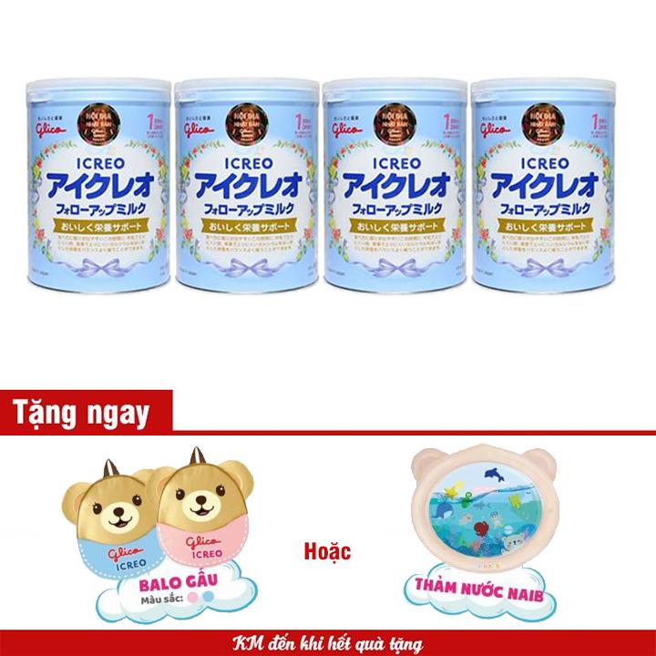 Bộ 4 Sữa Glico Icreo số 1 820g có quà tặng