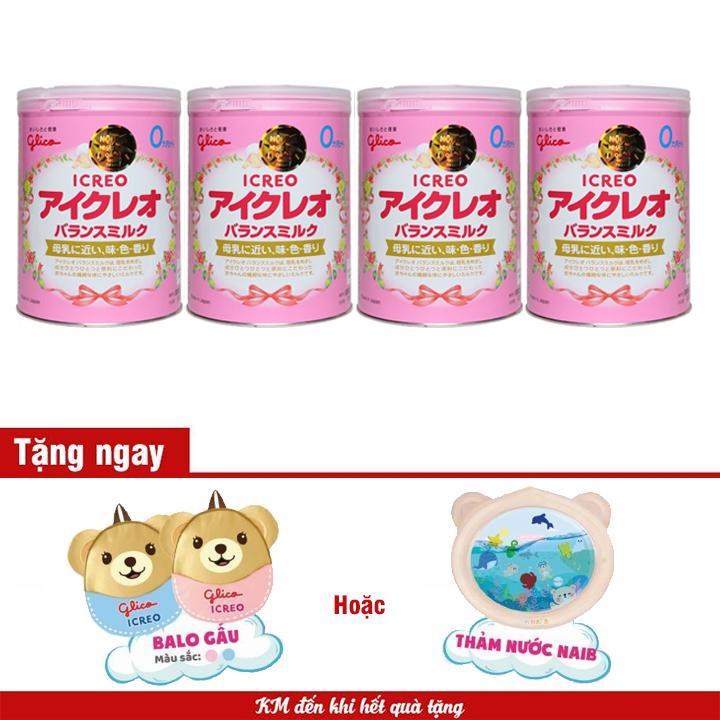 Bộ 4 Sữa Glico Icreo số 0 800g có quà tặng