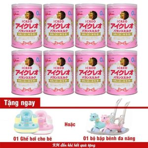 Bộ 8 Sữa Glico Icreo số 0 800g có quà tặng