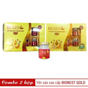 Bộ 2 hộp Yến sào Bionest Gold cao cấp – hộp quà tặng 6 lọ