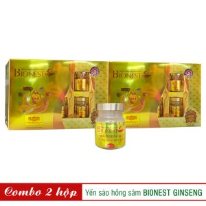 Bộ 2 hộp Yến sào Bionest Ginseng hồng sâm cao cấp – hộp quà tặng 6 lọ