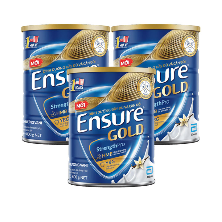 Bộ 3 Sữa Ensure Gold 800g ( huong vani )