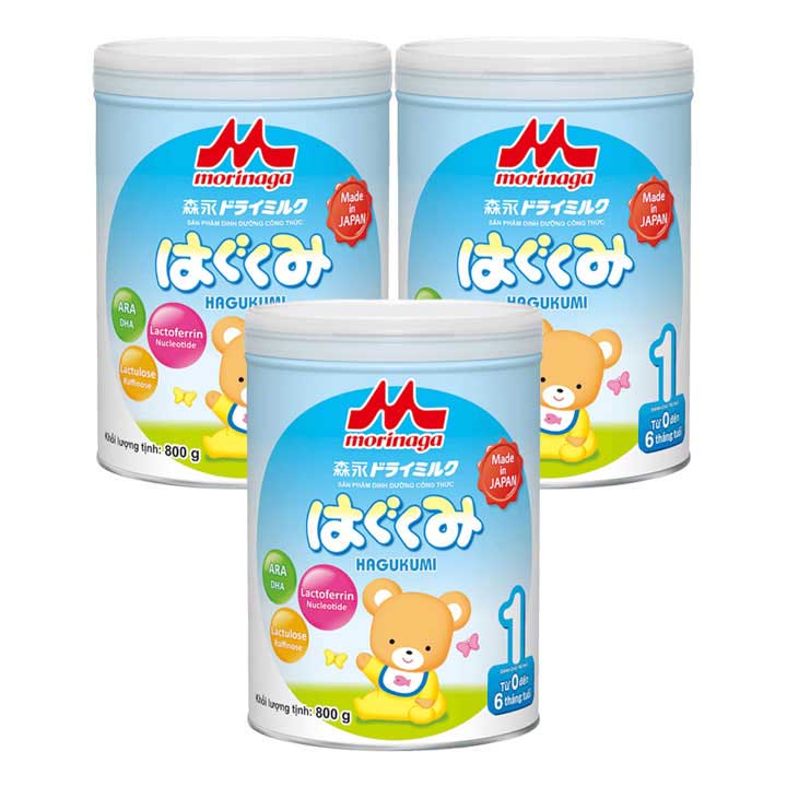 Bộ 3 Sữa Morinaga số 1 800g (Có quà)