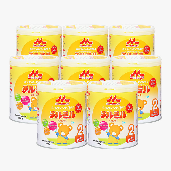 Bộ 8 Sữa Morinaga số 2 800g (Có quà)