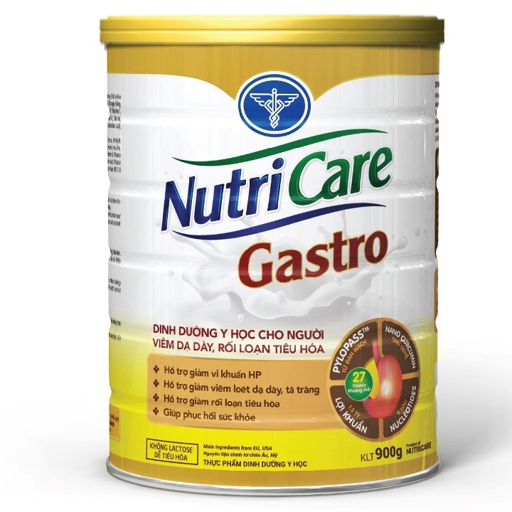 Sữa bột Nutricare Gastro 800g, cho người viêm dạ dày, rối loạn tiêu hoá.