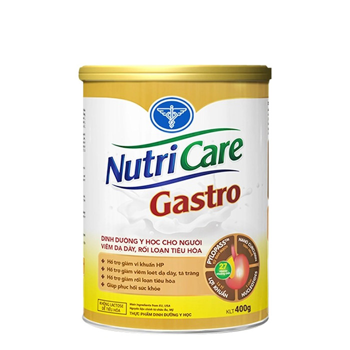 Sữa bột Nutricare Gastro 400g cho người viêm dạ dày, rối loạn tiêu hoá