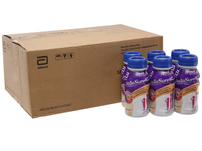 PediaSure sữa dinh dưỡng pha sẵn hương vani Thùng 24 chai 237ml