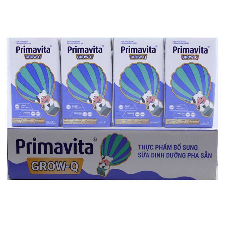 Sữa Pha Sẵn Primavita Grow Q – thùng 48 hộp 110ml (Dành cho bé từ 12 tháng )
