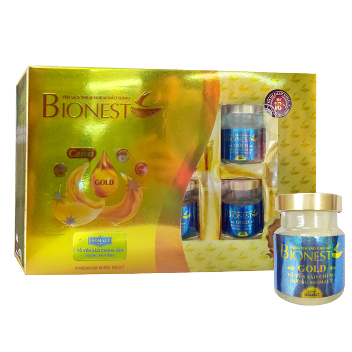Yến sào Bionest Gold đường isomalt cao cấp – hộp quà tặng 6 lọ