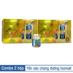 Bộ 2 Hộp Yến sào Bionest Gold Isomalt cao cấp (dành cho người tiểu đường) – hộp quà tặng 6 lọ