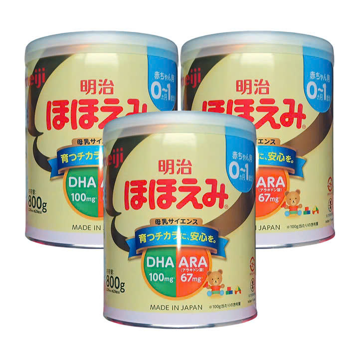 Bộ 3 Sữa Meiji số 0 800g