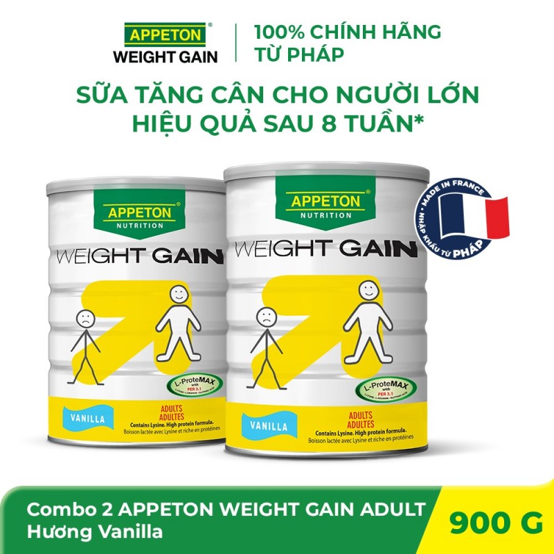 Sữa Appeton Weight Gain Adult Vani Combo 2 lon 900g