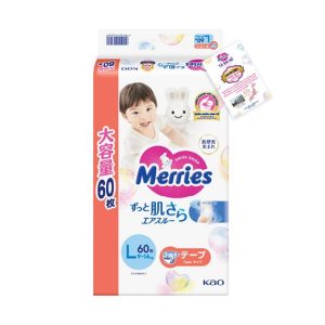Merries Tã Dán L60 Gói lớn siêu tiết kiệm