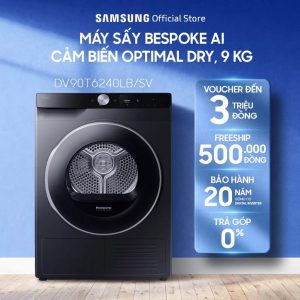 Máy sấy bơm nhiệt Samsung 9kg DV90T6240LB/SV