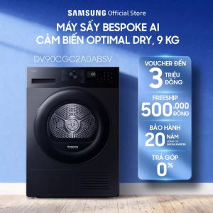 [NHẬP SSDABLK GIẢM 12%]Máy sấy bơm nhiệt Samsung 9kg DV90CGC2A0ABSV