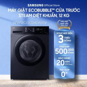 [NHẬP SSDABLK GIẢM 12%]Máy giặt Samsung Ecobubble™ 12kg WW12CGC04DABSV